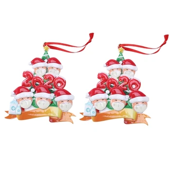

Quarantine Christmas Party Decoration Gift Santa Claus with Mask Personalized Hanging Ornament