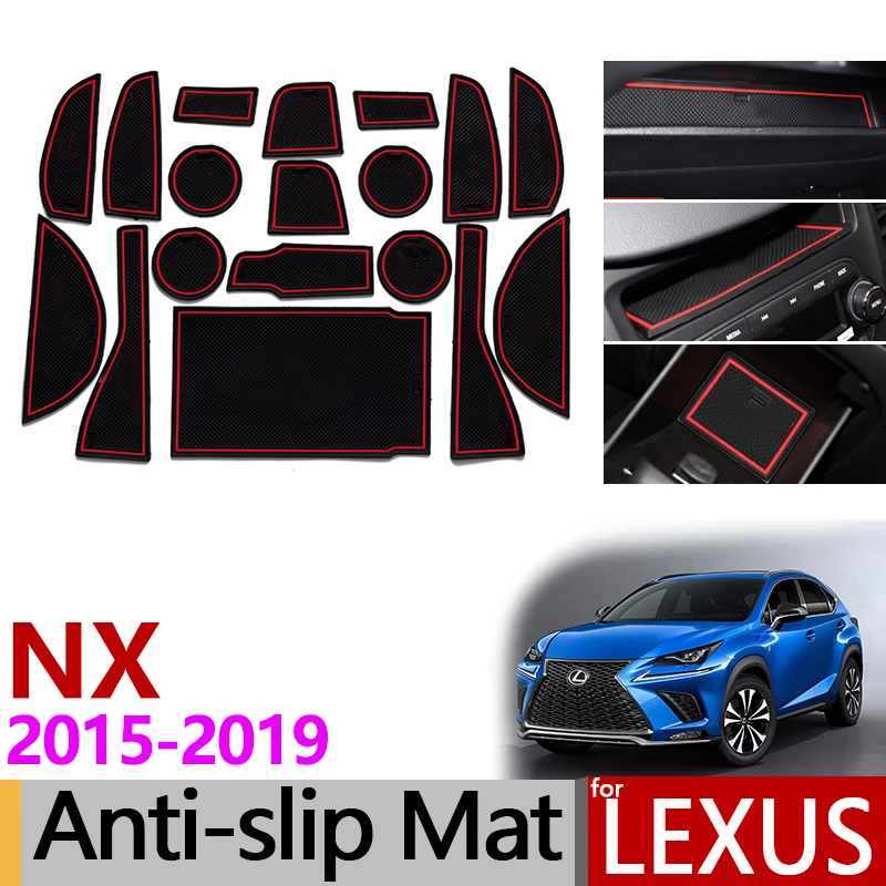 Anti Slip Gate Slot Mat Rubber Coaster for Lexus NX 200T 300 300H AZ10