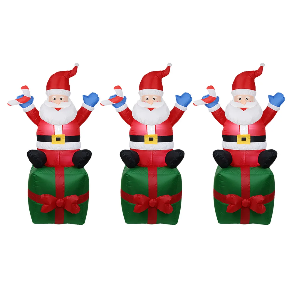 Christmas Inflatable Model Santa Sitting Gift Bag LED Light Garden Decor for Home Party Decoration | Игрушки и хобби