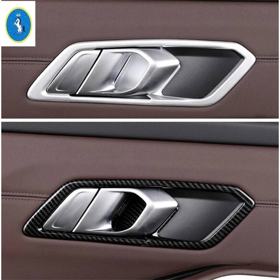 

Yimaautotrims Auto Accessory Inner Door Handle Pull Doorknob Bowl Decoration Cover Trim 4 Pcs Fit For BMW 3 Series G20 2019 2020