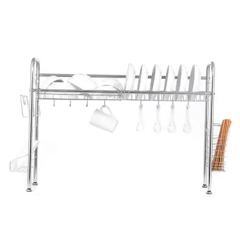 

Stainless Steel Kitchen Shelf Organizer Dishes Drying Rack Over Sink Drain Rack Kitchen Storage Countertop Utensils Holder