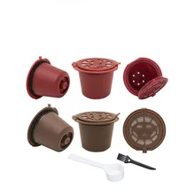 Cápsula de café reutilizável nespresso, 4 unidades, recarregável, nespresso cápsulas de café 20ml, escova de nespresso copos
