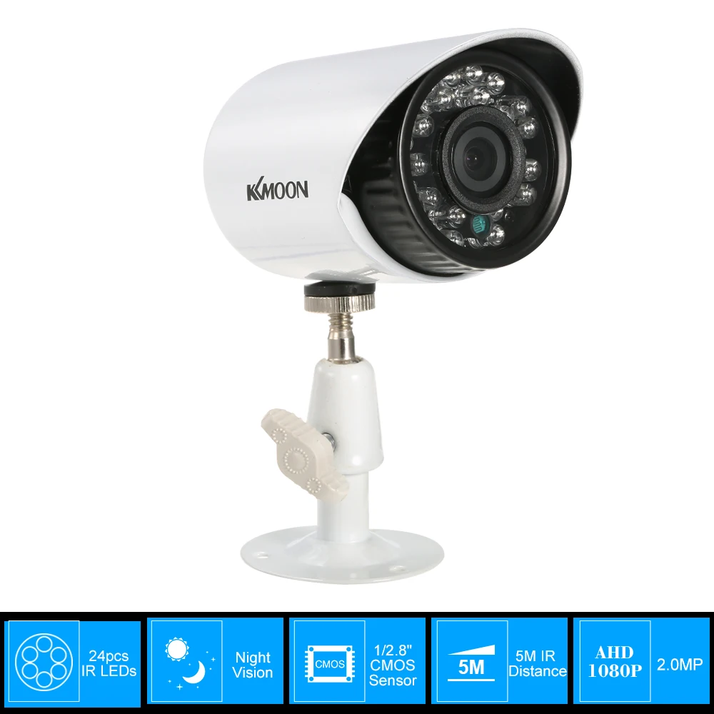 

KKmoon 1080P AHD CCTV Camera 3.6mm Lens 1/2.8 CMOS 2.0MP IR-CUT IR LEDS Night Vision Waterproof for Home Security