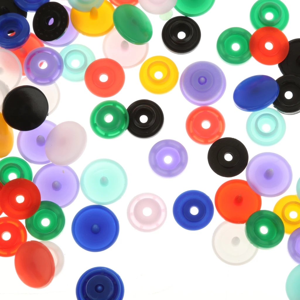 100x T3/T5/T8 Resin Snap Buttons Fastener Press Stud For Sewing Clothes