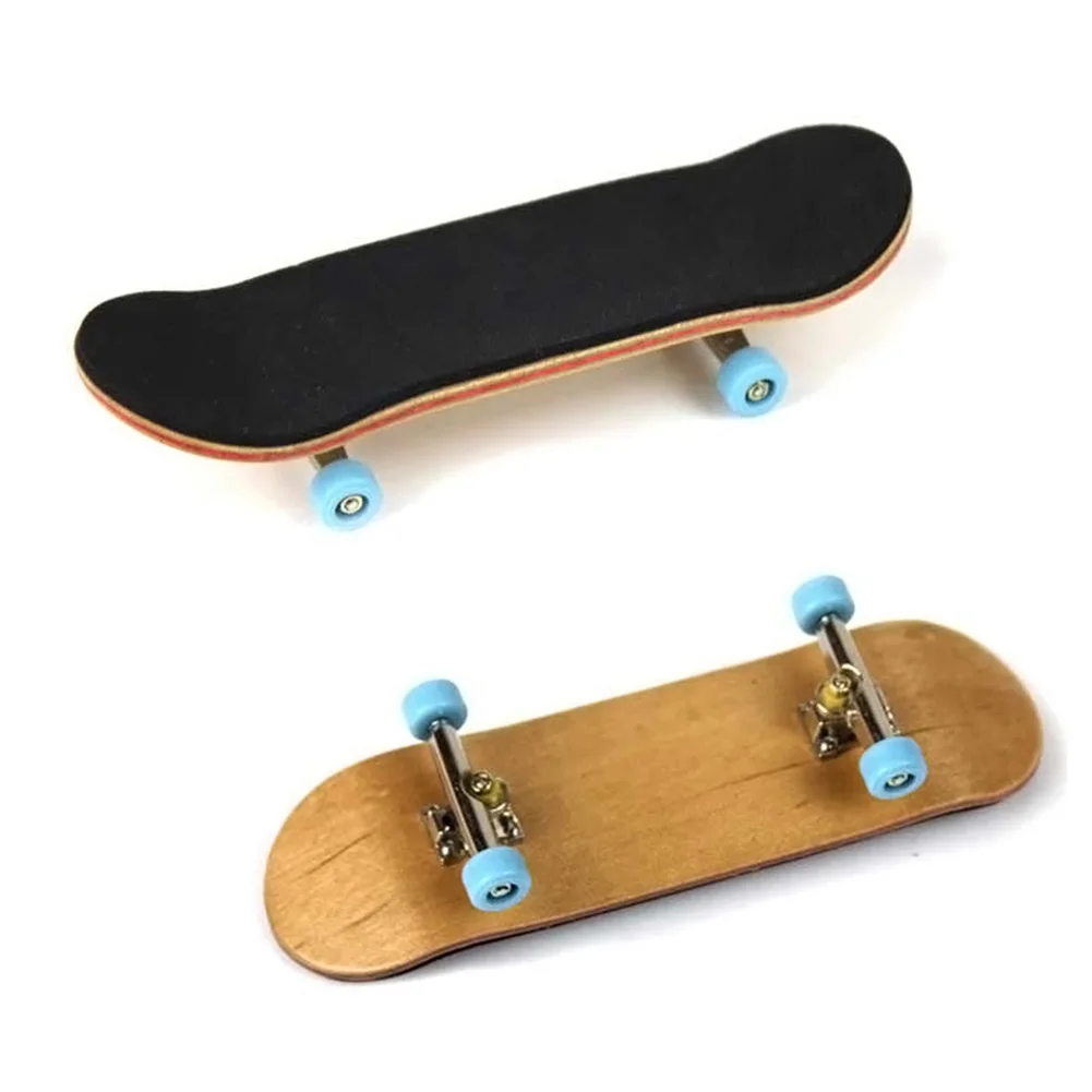 Hot Sale PU Maple Wood Cute Party Favor Kids Children Mini Finger Board Fingerboard Skate Boarding Toys - Цвет: Синий