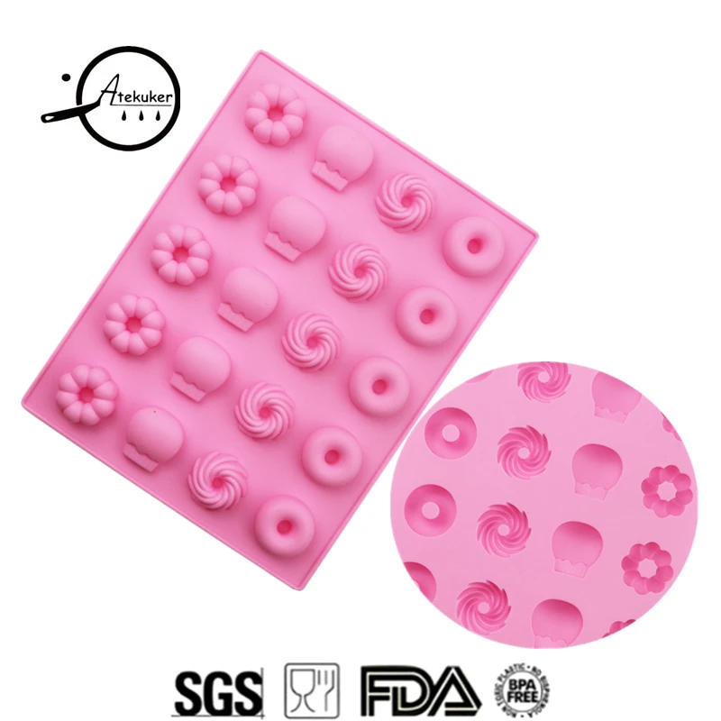 1Pc Small Pumpkin Swirl Donut Silicone Molds For Chocolate Candy DIY Biscuit Mold Baking Ice Moulds | Дом и сад