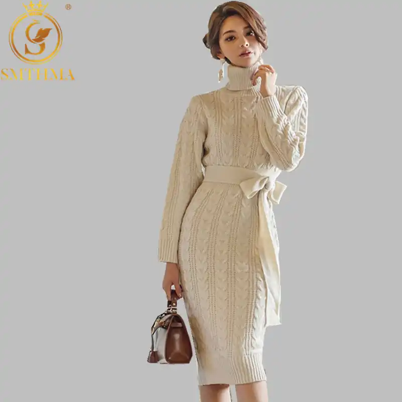 SMTHMA Women Winter Knit Dresses 2021 