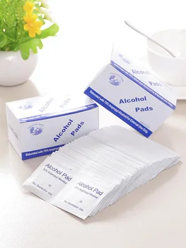 

100pcs/Box Alcohol Swabs Pads Wipes Antiseptic Cleanser Cleaning Sterilization First Aid Home Makeup New