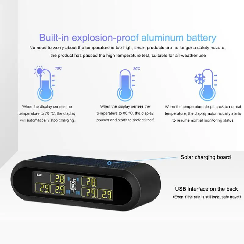 RV TPMS система контроля давления в шинах для пикапа буксировочного прицепа в реальном времени монитор 6 температура давления в шинах