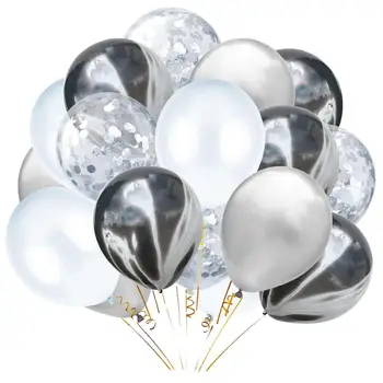 

12pcs 12inch Agate Balloons with Confetti Baloon Metal Latex Balloon Birthday Party Weddding Decoration Globos Graduation Decor