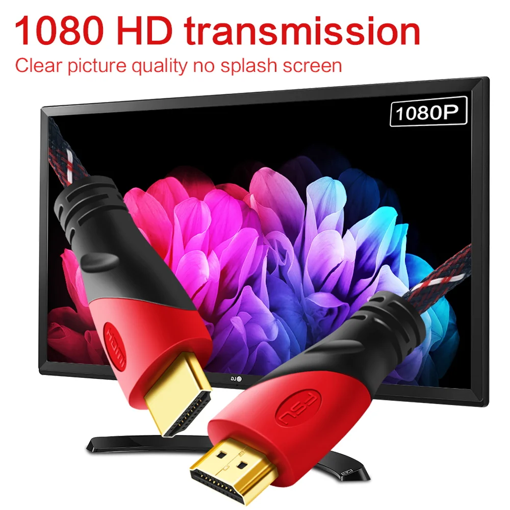 Тонкий Высокоскоростной HDMI кабель FSU позолоченное соединение с цифровым кабелем