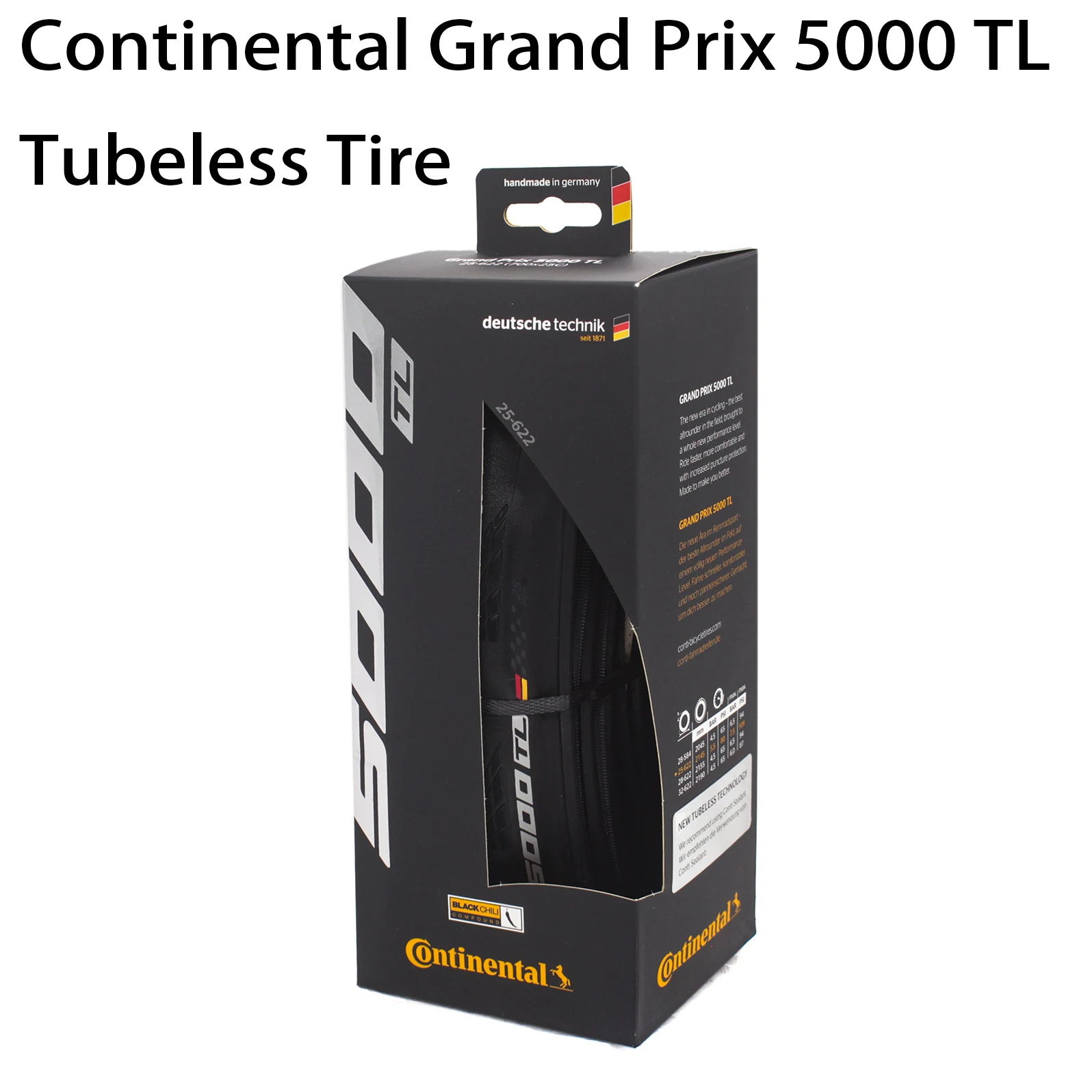 Бескамерная шина Continental Grand Prix 5000 TL 700c Одна шина/700x2 5/28C|Велосипедные шины| |