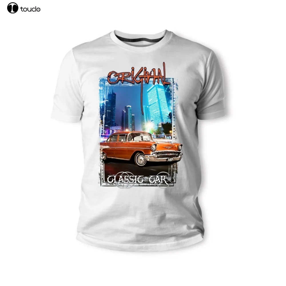 Футболка американская Классическая Малибу каптива Bel Air Orange Auto Youngtimer Oldtimer Herren