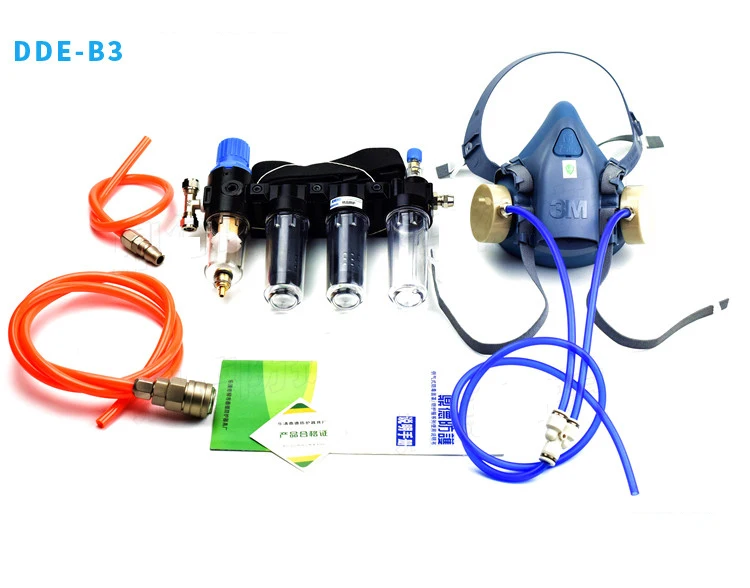 7502 Gas Mask Electric Air Supply Respirator Gas Spray Paint Chemical Protection Anti-dust Formaldehyde Multi-function Mask set - Цвет: DDE-B3-7502