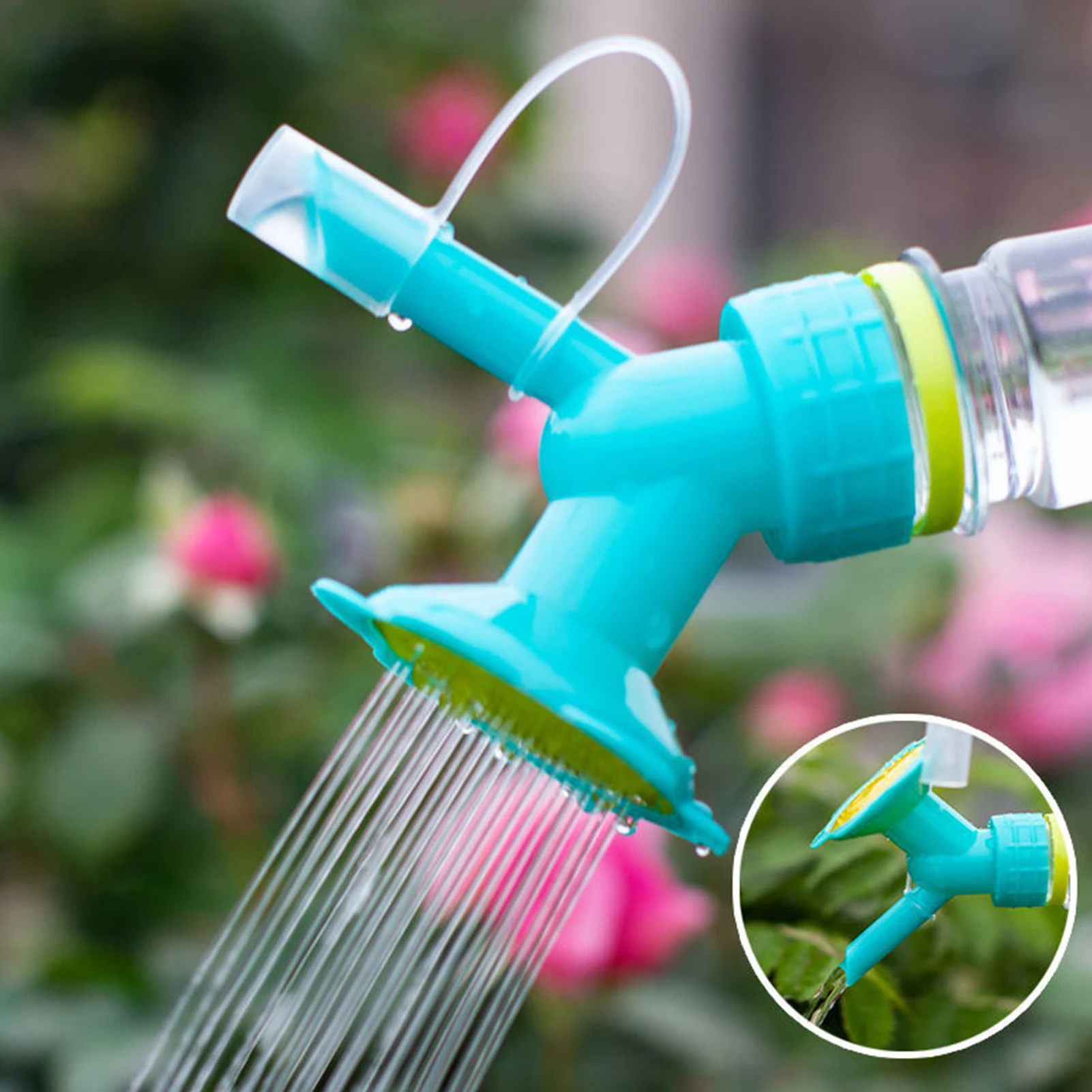 2 in 1 Bottle Cap Sprinkler Dual Head Bottle Watering Spout Double Ended Bottle Watering Nozzle Bonsai Watering Can Nozzle Tool