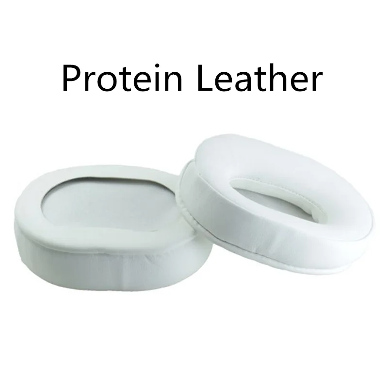 Protein white Овальные амбушюры 95X75 мм из овчины, сменные амбушюры, чехлы для подушек, запасные части, мягкие, подходят для многих наушников, черные, белые - Цвет: Protein white