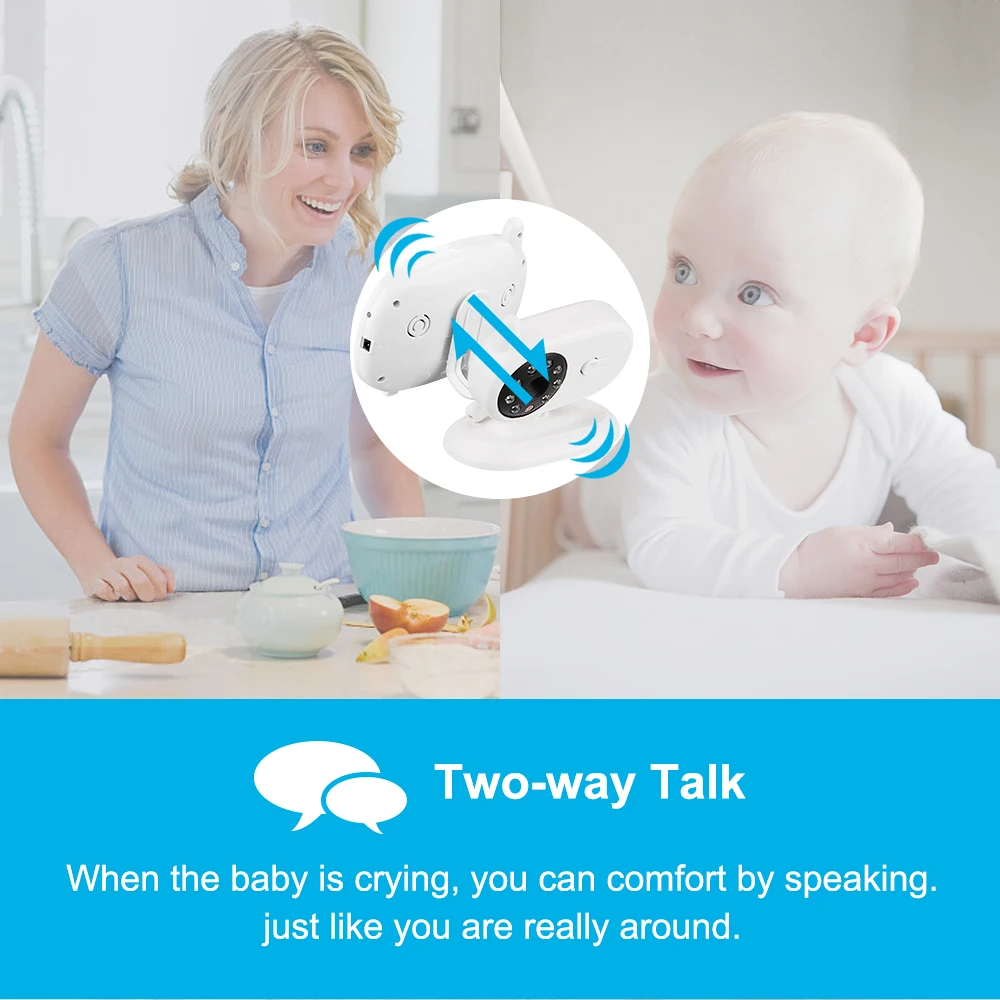 Беспроводная видеоняня 3 5 дюйма с функцией ночного видения и датчиком