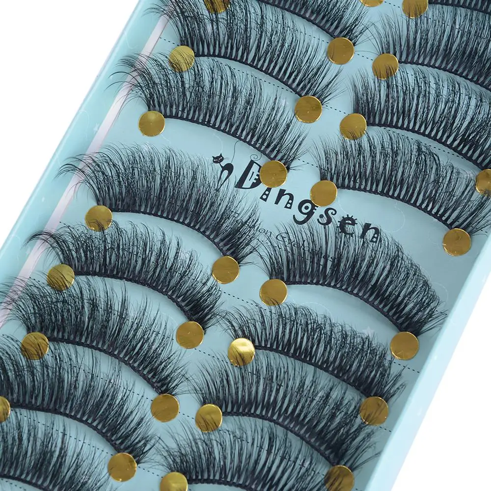 Накладные 3D ресницы 10 пар натуральные длинные накладные из норки наращивание