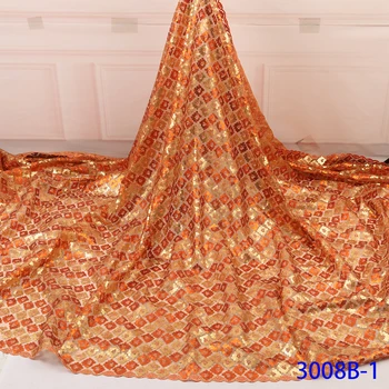 

Golden African Lace Fabric Latest 2019 High Quality Lace French Lace Fabric Bridal Lace For Nigerian Sequins Dress YA3008B-1