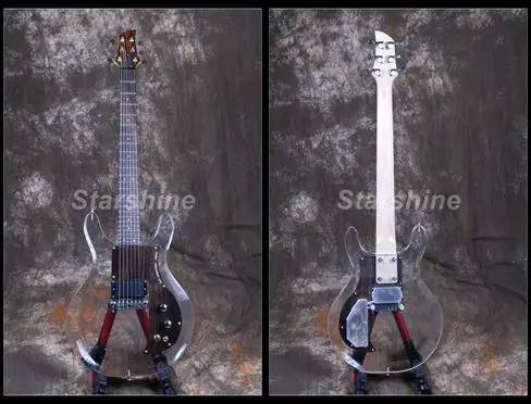 Electric Guitar DK-DN70 Acrylic Body Crystal Guitar populer Style rosewod Pickguard