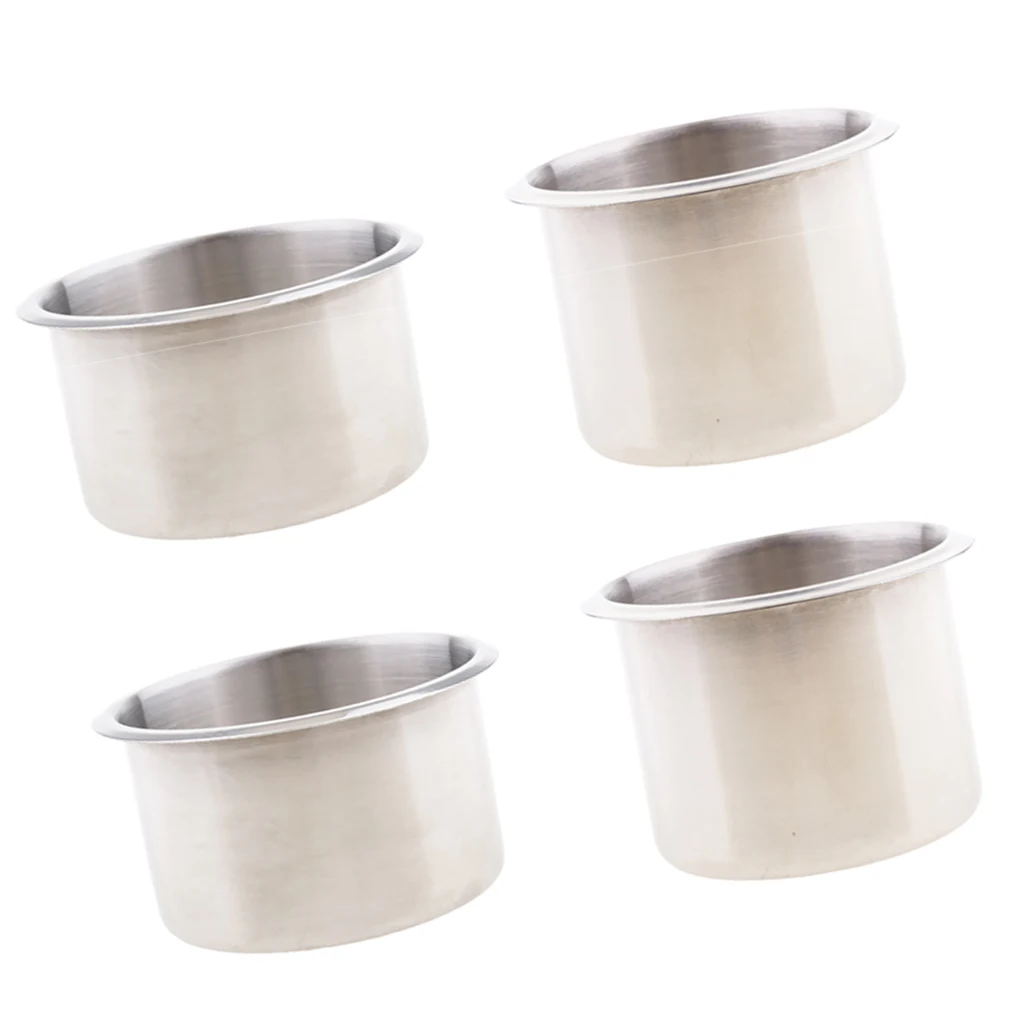 4x Boat Recessed Stainless Steel Cup Drink Can Holder For RV Trailer 90mm & 68mm 4x Boat Recessed Stainless Steel Cup Drink Can Holder For RV Trailer 90mm & 68mm