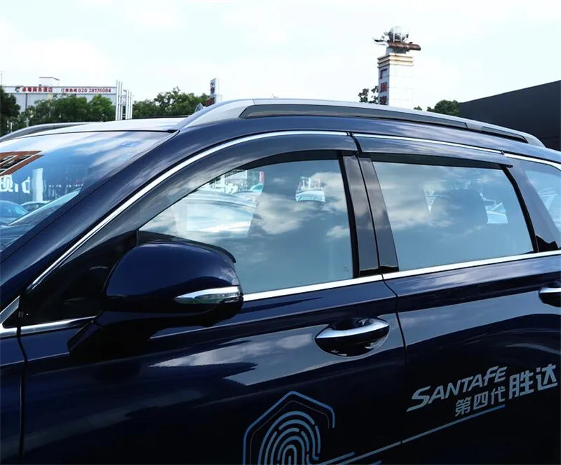 Для new Santa Fe оконный козырек из поликарбоната боковая защита от солнца и дождя внешний корпус 18 hyundai Santa украшения Аксессуары