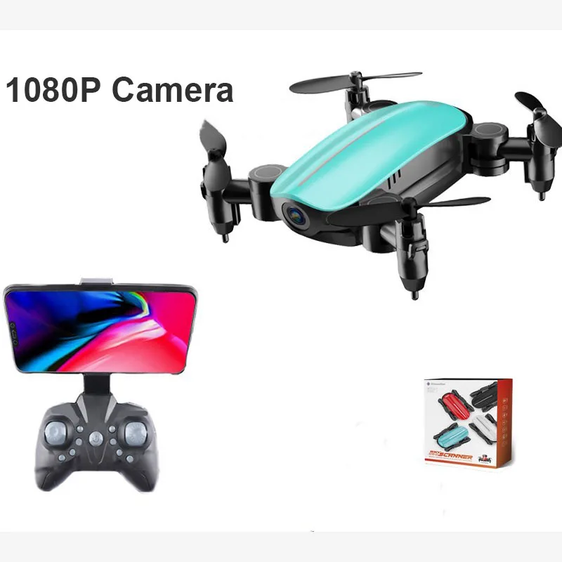 RC Мини Квадрокоптер с wifi FPV складной Дрон самолет с камерой HD RC Дрон воздушный четырехосевой вертолет микро карманные игрушки - Цвет: 1080P Camera Blue