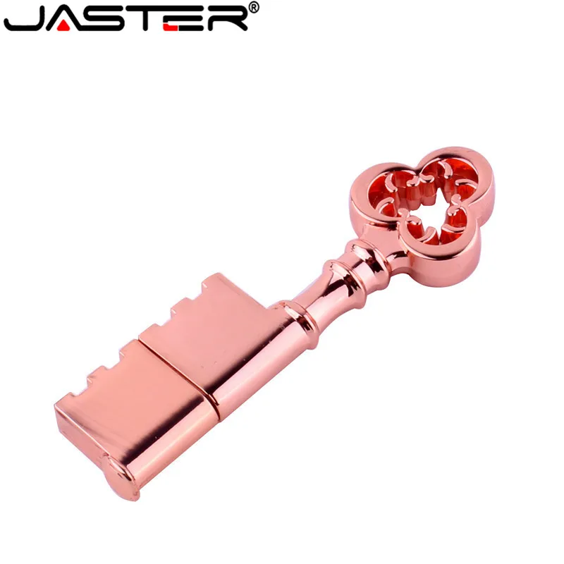 Металлический USB флеш-накопитель JASTER из розового золота, USB флешка, настоящая Золотая флешка, 4 ГБ, 8 ГБ, 16 ГБ, 32 ГБ, 64 ГБ, флешка, карта памяти