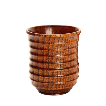

Grain Suitable Elegant Water Eco Friendly Drinkware Delicate Natural Coffee Wood Cup Decoration Strand Tea Wooden Mug