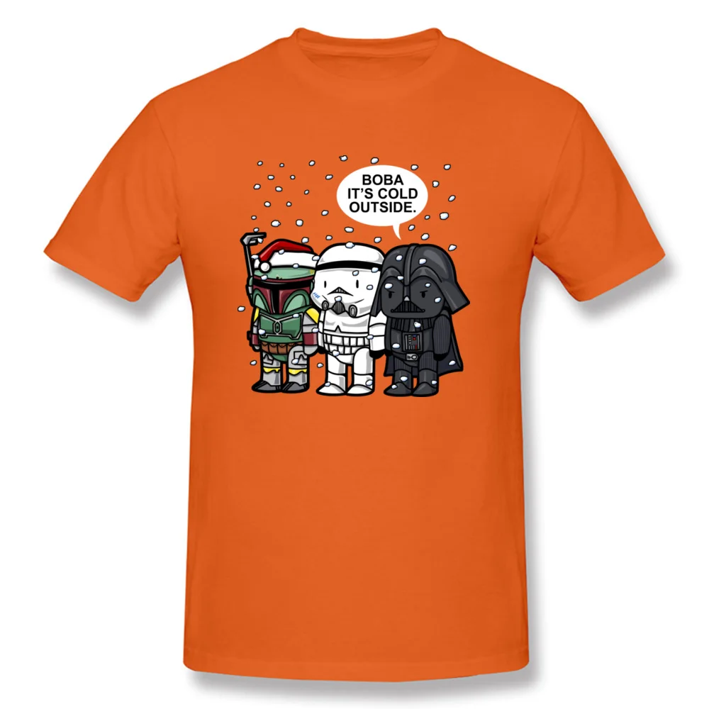 Мужские футболки Boba Fett It's Cold внешняя футболка Звездные войны Зима идет модная Рождественская Футболка Дарт Вейдер хлопковые футболки - Цвет: Orange