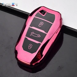 Premium Soft TPU Car Remote Key Case Cover (Pink only case)