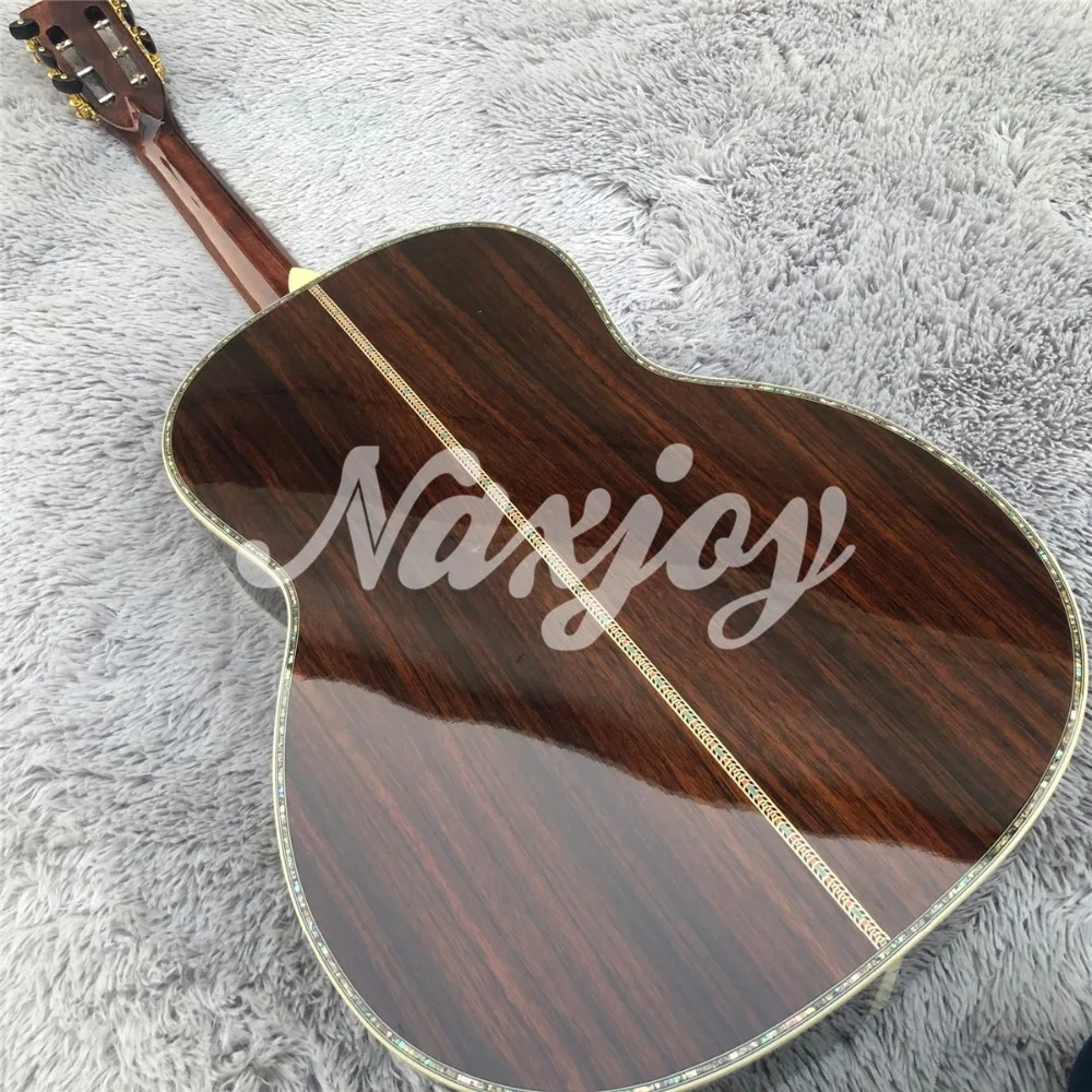 Solid spruce 39 дюймов ooo стиль Акустическая гитара, на заказ настоящий Abalone Ebony электрогитара ra acustica