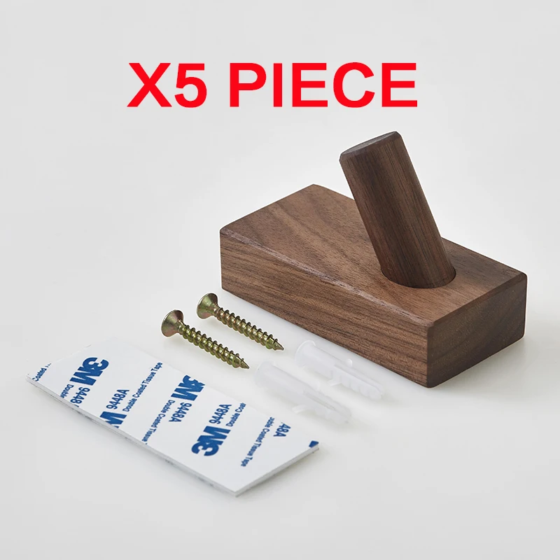 Black walnut Деревянные креативные простые Крючки для пальто для дома, офиса, спальни, дверные крючки, деревянные креативные настенные подвесные Крючки для домашнего декора - Цвет: Black walnut