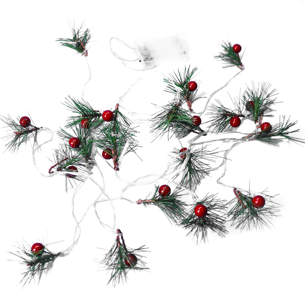 Christmas Tree string lights Pine Branch Berry Light Strings Decorative Lights гирлянда новогодняя гирлянда уличная 20 LED