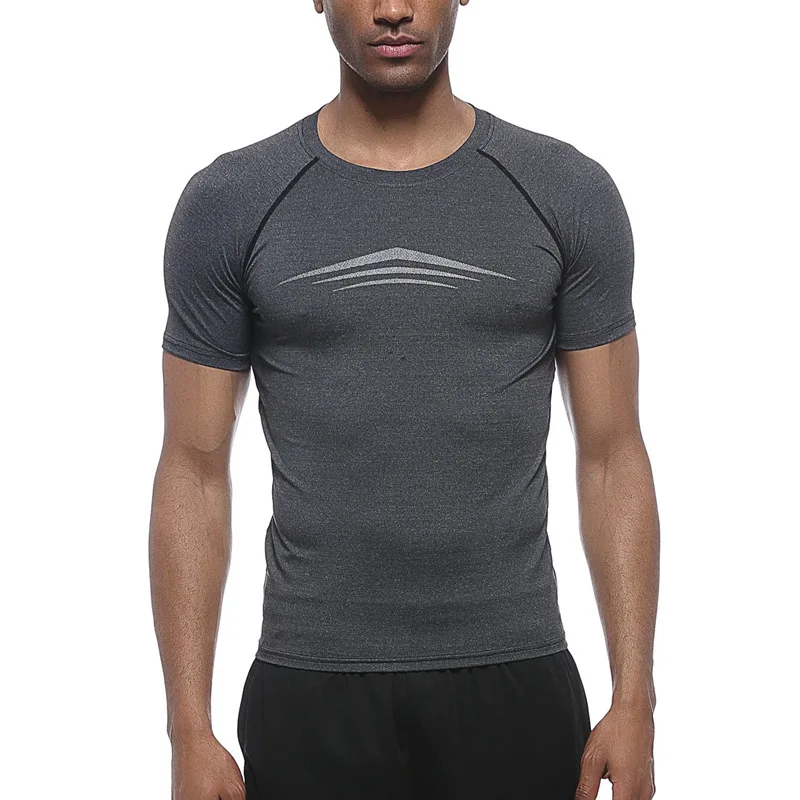 

OLOME Quick-drying Tight Fitness T Shirt Men Short Sleeve Running Pro Sports Tights T-shirt Basketball Training Workout Clothing