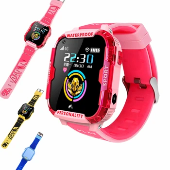 

Kids Phone Watch for Child Girl 4g Wifi Gps Tracker with Sim Camera Video Call SOS Button Water Resistant Women's Watches Hebrew