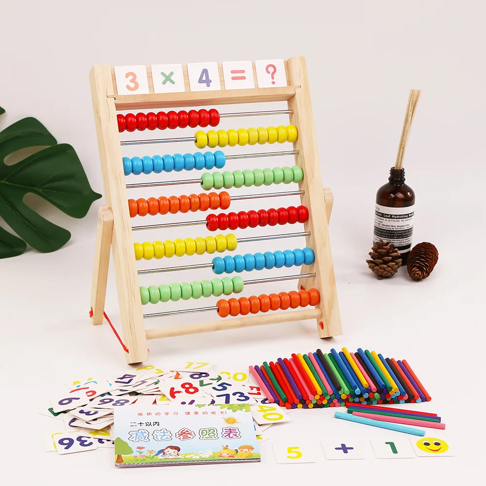 

Children Calculation Beads suan shu jia Rod Abacus Counting Sticks Primary School Addition And Subtraction Educational Toy Mathe