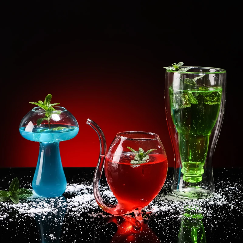 3 шт. грибной коктейльный стеклянный молекулярный барменный бармен для приготовления пищи Специальный пивной стеклянный бокал кулер Tipsy
