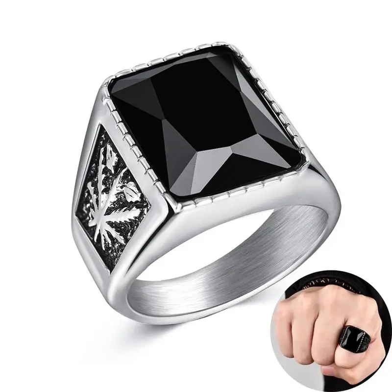 

Black Red Big 5A Zircon Stone Ring Classic Men Jewelry Finger Ring High Quality Wedding Engagement Band Christmas Gift Wholesale