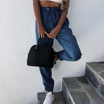 

High Waist Drawstring Women Pants Solid Loose Sweatpants Casual Harem Pants Streetwear Jogger Trousers Oversize Mujer Pantalones