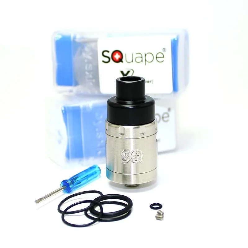 silver SXK Squape X Dripper rda 22 мм Rebuildable капает 510 резьба 316ss Танк VS Armor S Styled RDA yftk SQS BF QP design KALI V2 RDA - Цвет: silver