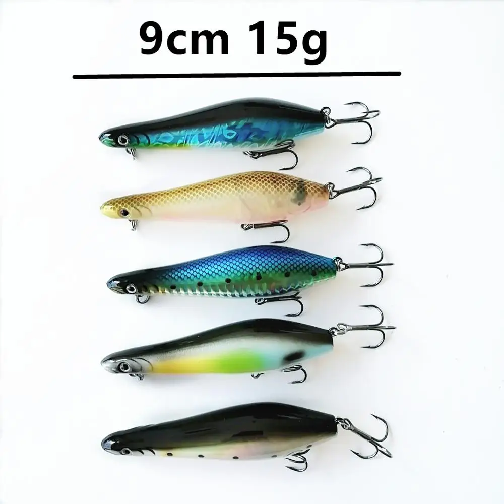 Swolfy 9 см 15 г Topwater карандаш приманка искусственная наживка для рыбалки гольян жесткие приманки плавающая поверхность - Цвет: 5pcs 0713