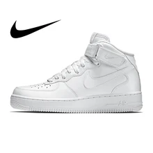 Оригинальные кроссовки Nike Air Force 1 AF1 Для Мужчин's Скейтбординг; спортивная одежда; модная обувь с высоким берцем на открытом воздухе кроссовки белого цвета 315123-111