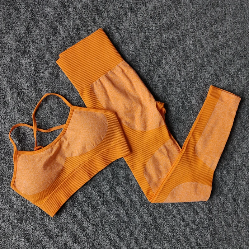 11 Colors Seamless Yoga Set Fitness Clothing Sportswear High Waist Women's Wear Gym Leggings Tights Padded Push-Up Sports Suits