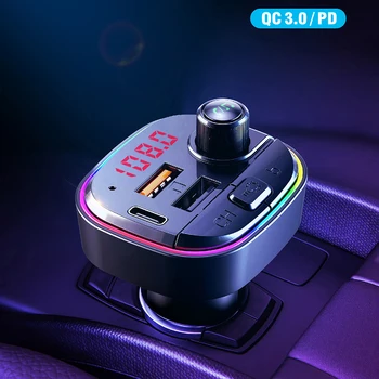 

Bluetooth 5.0 FM Transmitter Dual USB Charging Type-C Car Mp3 Music Player Bluetooth Adapter Car Fast Charge