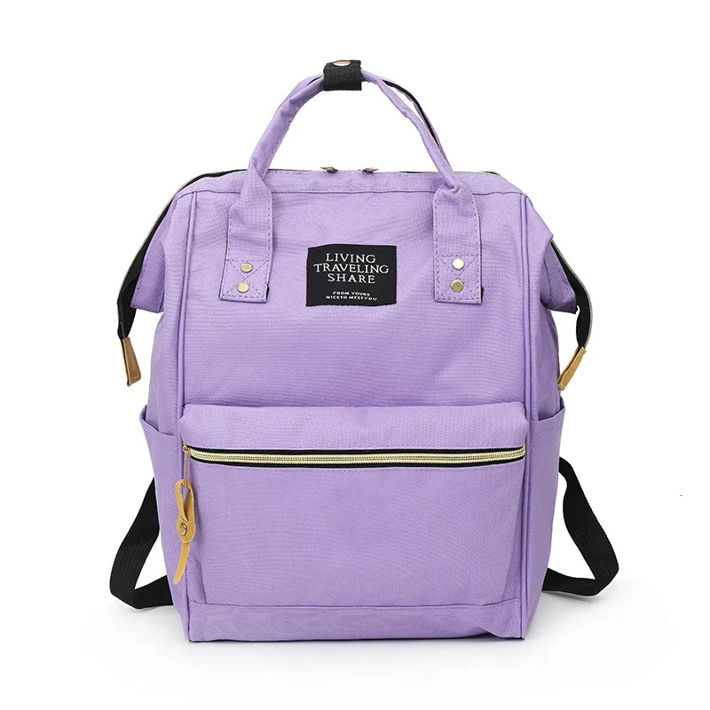 Рюкзак в японском стиле с кольцом для ноутбука, рюкзак женский мочила Feminina, рюкзак школьный рюкзак для девочек-подростков, рюкзак для подгузников Rugzak - Цвет: Zipper Taro Purple