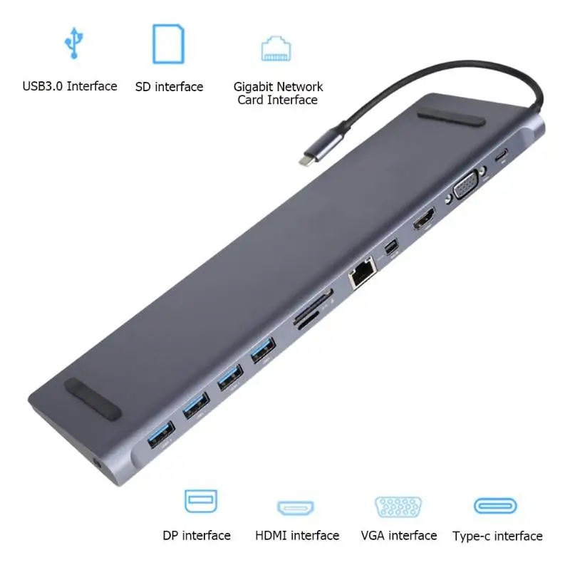 11 в 1 USB 3,1 конвертер USB 3,0 LAN Mini DP VGA HDI стерео ноутбук концентратор адаптер большая совместимость и удобство использования