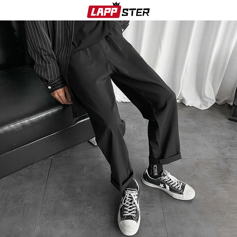 LAPPSTER Mens Black Korean Harem Pants 2020 Japanese Streetwear Joggers Harajuku Sweatpants Hip Hop Casual Trousers Plus Size