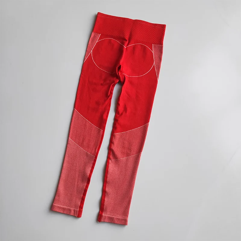 red Peeli Бесшовные Леггинсы для женщин полосатые леггинсы для спортзала супер эластичные штаны для йоги фитнес спортивные колготки брюки для бега Femme - Цвет: red