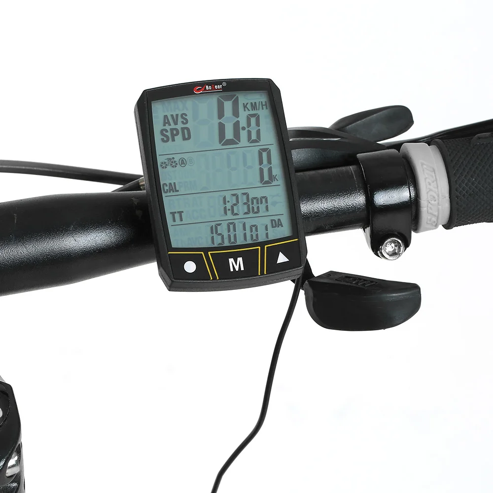 

Bogeer Wireless/Wired Bicycle Computer Cycling Bike Stopwatch Sensor Waterproof with LCD Odometer Speedometer LED Backlight